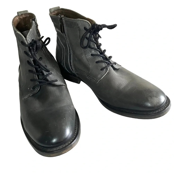 Bed Stu Cobbler Series Black Gray Leather Side Zip Up Boots Size 9.5 - Picture 4 of 7